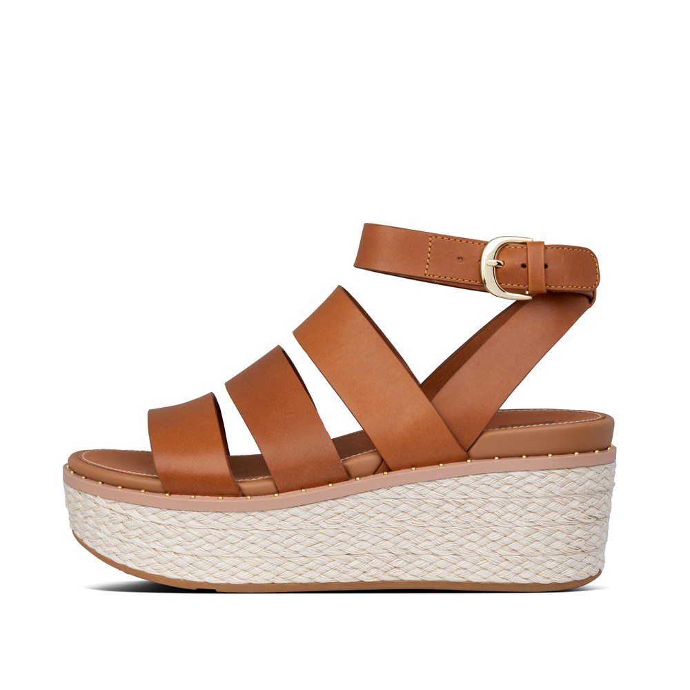 Fitflop Womens Wedge Brown - Eloise Espadrille Sandals - CM6089317